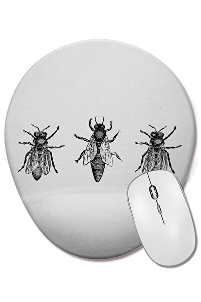 BASKI DÜNYASI Работни пчели и пчелна кралица Овална подложка за мишка с опора...