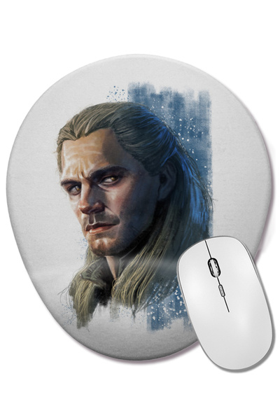 BASKI DÜNYASI Mouse Pad oval Witcher Geralt cu suport pentru încheietura mâinii