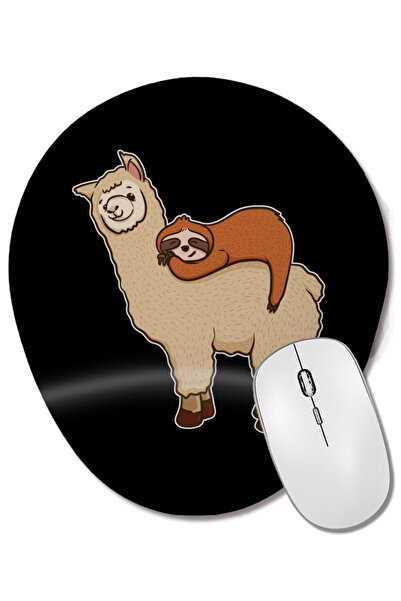 BASKI DÜNYASI Mouse pad oval cu suport pentru încheietura mâinii, cu un leneș...