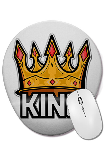 BASKI DÜNYASI Mouse Pad oval King Crown cu suport pentru încheietura mâinii