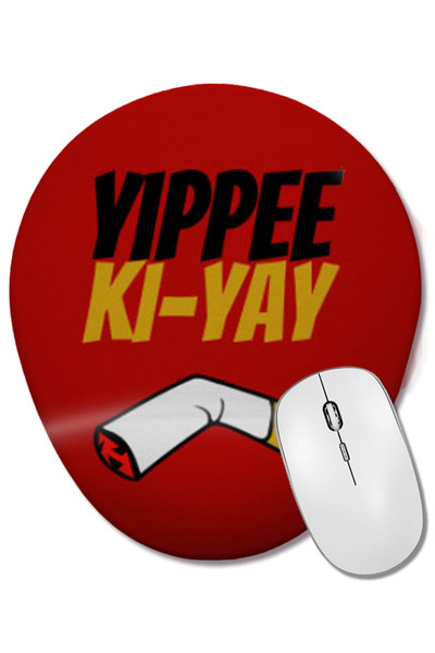BASKI DÜNYASI Yippee Ki-Yay Mother Fucker Quote Mouse Pad oval cu suport pent...