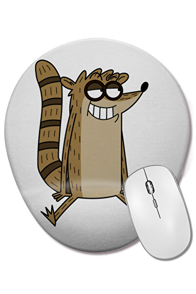 BASKI DÜNYASI Regular Show Rigby 02 Mouse Pad oval cu suport pentru încheietu...