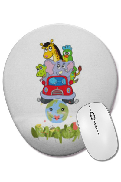 BASKI DÜNYASI Ziua Pământului 2021 Mouse Pad oval cu suport pentru încheietur...