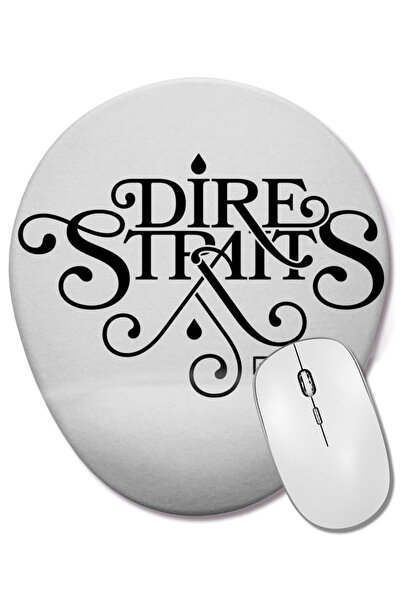 BASKI DÜNYASI Mouse Pad oval cu suport pentru încheietura mâinii Dire Straits Queen Fleetwood Mac Eagles Led Zeppelin Eric Clapton