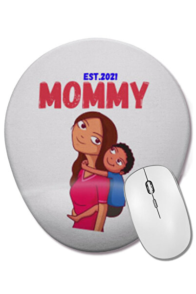 BASKI DÜNYASI BEST MOM Mommy EST Flower Ziua Mamei 2021 Mouse Pad oval cu sup...