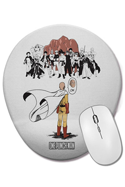 BASKI DÜNYASI Mouse Pad oval One Punch Man cu suport pentru încheietura mâinii