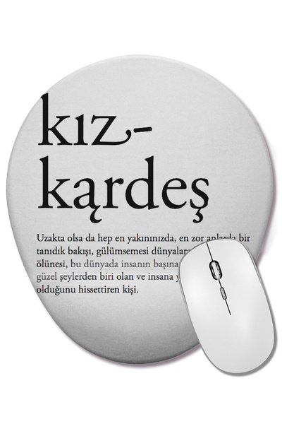 BASKI DÜNYASI Mouse Pad oval cu suport pentru încheietura mâinii, cu textul „...