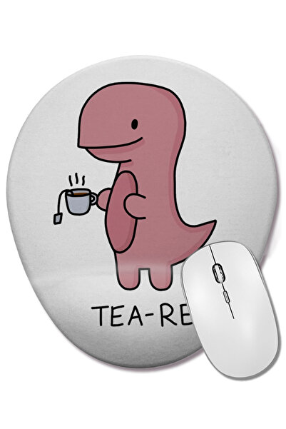 BASKI DÜNYASI Tea Rex Mouse Pad oval cu suport pentru încheietura mâinii