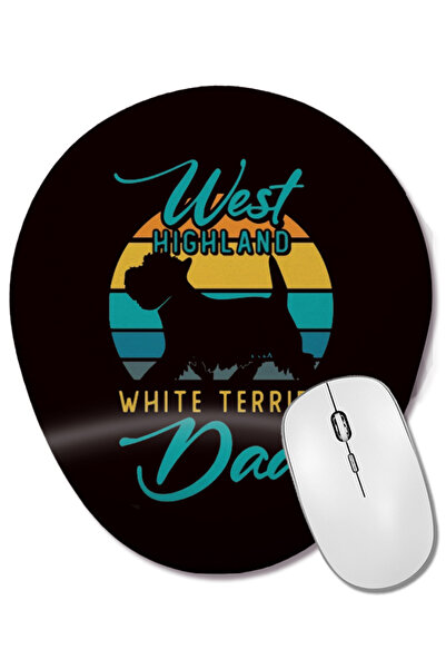 BASKI DÜNYASI Mouse Pad oval West Highland White Terrier Tată Câine Băiat Ras...