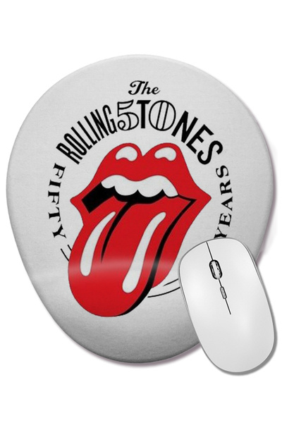 BASKI DÜNYASI Mouse Pad oval Rolling Stones cu suport pentru încheietura mâinii