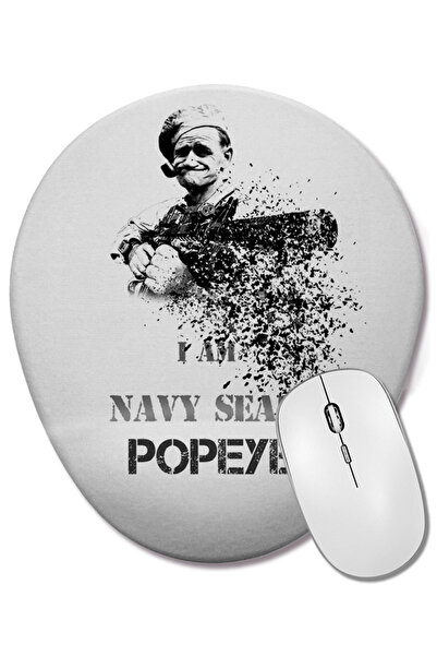 BASKI DÜNYASI Οβάλ ποντίκι ποντικιού με στήριγμα καρπού Popeye Fuzileiro Naval
