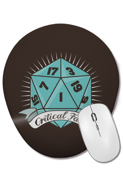 BASKI DÜNYASI Mouse Pad oval Dungeons And Dragons Critical Fail cu suport pen...