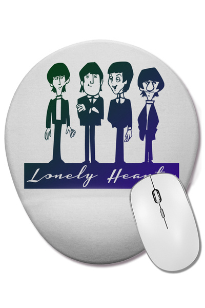 BASKI DÜNYASI Lonely Hearts The Beatles Mouse Pad oval cu suport pentru înche...