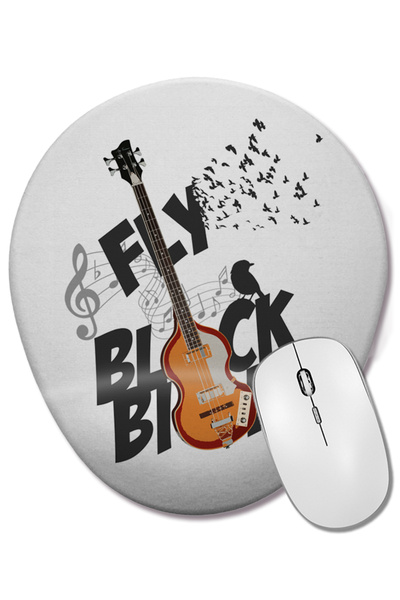 BASKI DÜNYASI Οβάλ ποντίκι ποντικιού με μουσική κιθάρα και στήριγμα καρπού