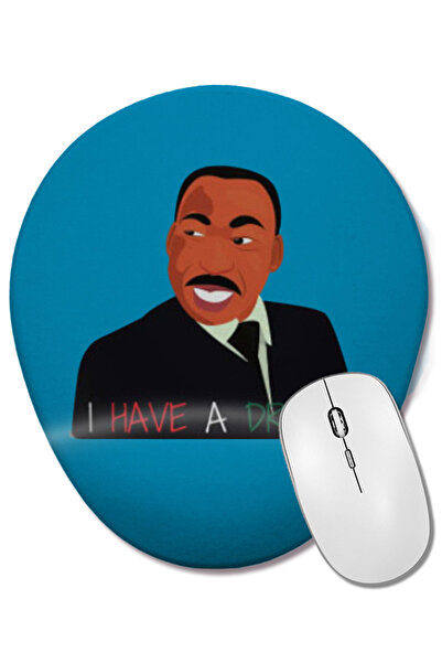 BASKI DÜNYASI I Love My Husband GIFT Mouse Pad oval cu suport pentru încheiet...