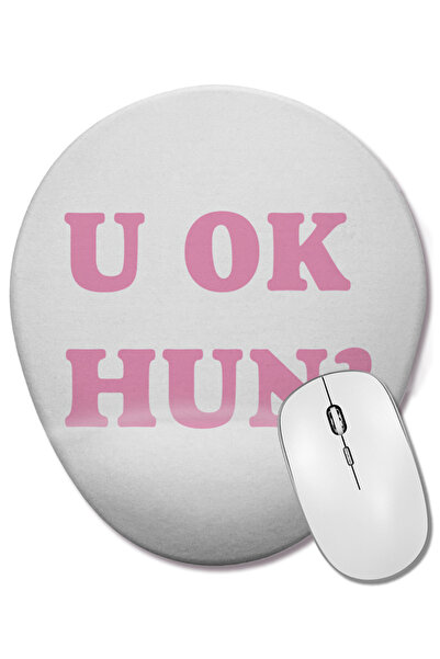 BASKI DÜNYASI Mouse Pad oval pentru fete U OK Hun cu suport pentru încheietur...