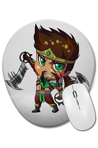 BASKI DÜNYASI Chibi Draven de Gamu Chan Mouse Pad oval cu suport pentru înche...