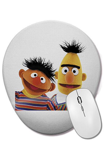 BASKI DÜNYASI Сезам Стрийт Edi & Büdü Овална подложка за мишка с опора за кит...