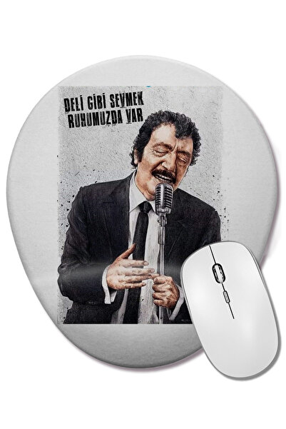 BASKI DÜNYASI Mouse Pad oval Müslüm Gürses cu suport pentru încheietura mâinii