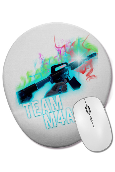 BASKI DÜNYASI Mouse Pad oval Cs Go Counter Strike Team M4A1-S cu suport pentru încheietura mâinii
