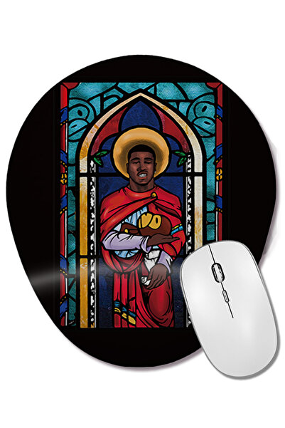 BASKI DÜNYASI Mouse Pad oval Bape Asap cu suport pentru încheietura mâinii