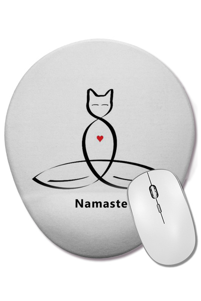 BASKI DÜNYASI Mouse Pad oval Yoga Namaste cu suport pentru încheietura mâinii
