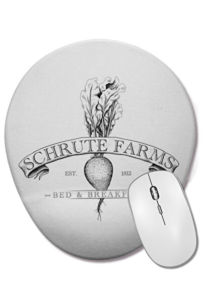 BASKI DÜNYASI Mouse Pad oval The Office Schrute Farms Bed & Breakfast cu suport pentru încheietura mâinii