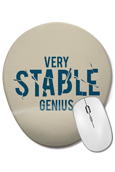 BASKI DÜNYASI Trump Very Stable Genius Oval Mouse Pad with Wrist Rest