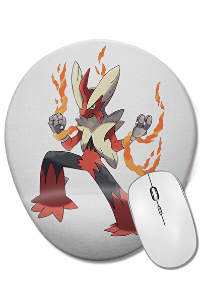 BASKI DÜNYASI Pokemon Go Pikachu Blaziken Mouse Pad oval cu suport pentru înc...