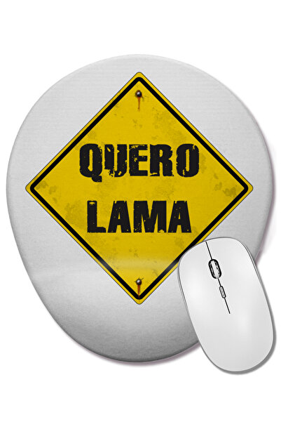 BASKI DÜNYASI Mouse Pad oval Quero Lama 20176 cu suport pentru încheietura mâ...