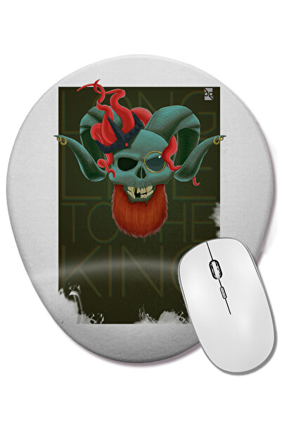 BASKI DÜNYASI Mouse Pad oval Skull Litch Branca cu suport pentru încheietura ...