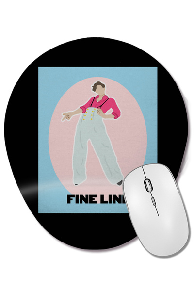BASKI DÜNYASI Fine Line Harry Styles 08 Mouse Pad oval cu suport pentru încheietura mâinii