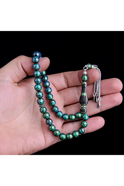 TAKI925 حجر الزركون الفضي شرابة اللون المتغير حجر الحس مسبحة الصلاة