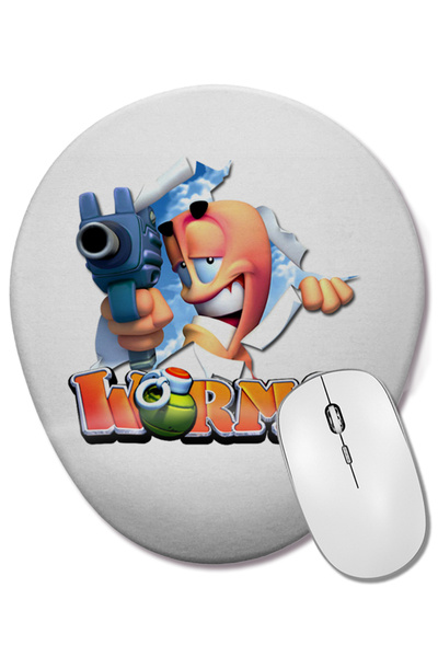 BASKI DÜNYASI Mouse Pad oval Minhoca de Guerra Worms cu suport pentru încheie...
