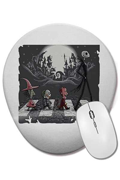 BASKI DÜNYASI Mouse Pad oval Jack Esqueleto cu suport pentru încheietura mâinii