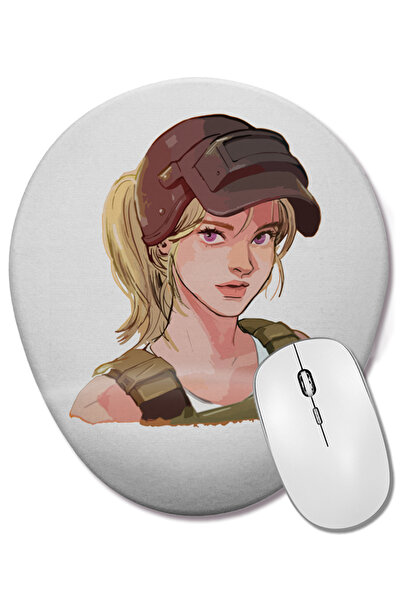 BASKI DÜNYASI Mouse Pad oval Pubg Female Capa 3 cu suport pentru încheietura ...