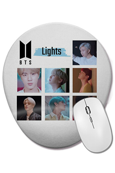 BASKI DÜNYASI Mouse Pad oval BTS Lights Teaser cu suport pentru încheietura m...