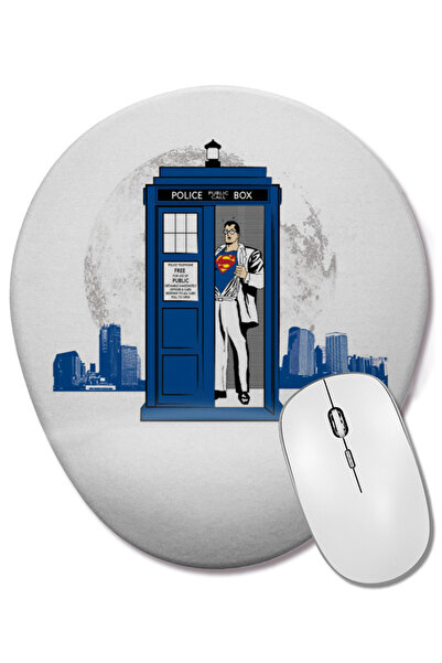 BASKI DÜNYASI Οβάλ ποντίκι με υποστήριξη καρπού Superman Tardis