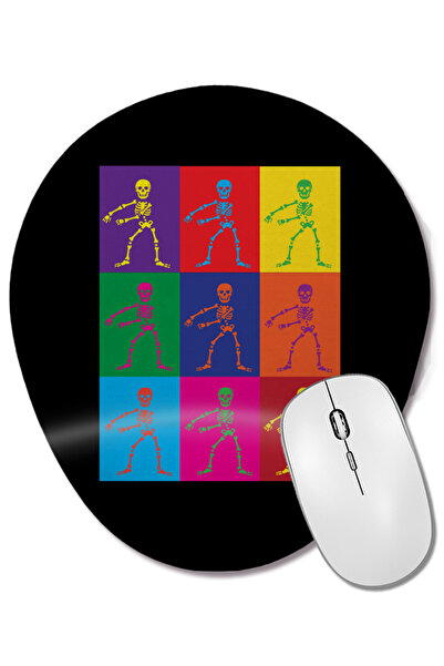 BASKI DÜNYASI Mouse Pad oval cu schelet în stil pop art pentru curățarea dintilor