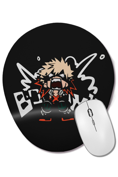 BASKI DÜNYASI My Hero Academia Katsuki Bakugo Booom Oval Mouse Pad with Wrist...