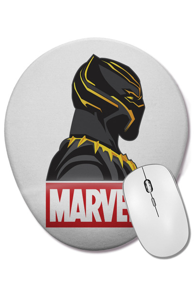 BASKI DÜNYASI Μαύρος Πάνθηρας Marvel Οβάλ ποντίκι με υποστήριξη καρπού