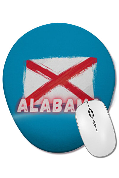 BASKI DÜNYASI Alabama- Mouse Pad oval în stil retro vintage cu suport pentru încheietura mâinii
