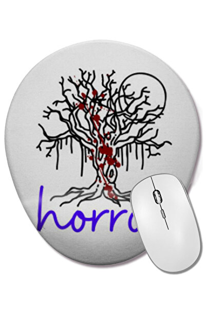 BASKI DÜNYASI Horror Horror Horror Ovalna podloga za miša sa podrškom za zglob