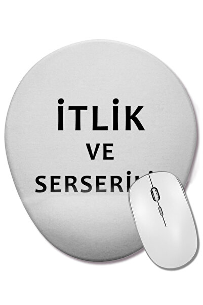 BASKI DÜNYASI ismail Abi Gift 01 Mouse Pad oval cu suport pentru încheietura mâinii