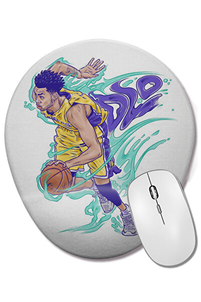 BASKI DÜNYASI Οβάλ ποντικοπίνακας με υποστήριξη καρπού Basketball Dangelo Rus...