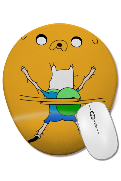 BASKI DÜNYASI Adventure Time Jake And Finn Hug Bilek Destekli Oval Mouse Pad