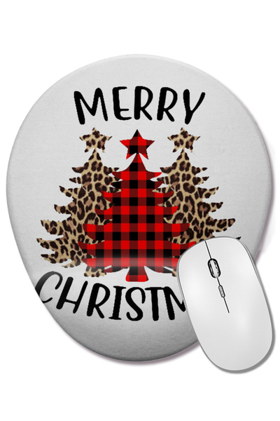 BASKI DÜNYASI Anul Nou Concept de Crăciun Fericit 012 Mouse Pad oval cu supor...