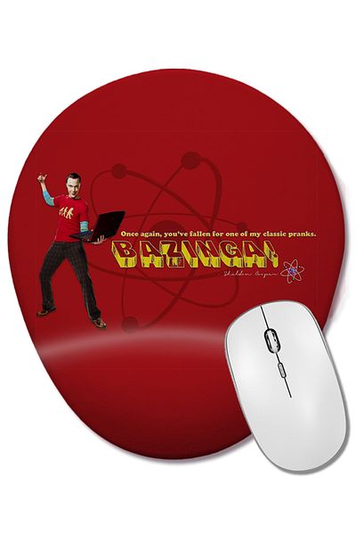 BASKI DÜNYASI لوحة ماوس بيضاوية من The Big Bang Theory مرة أخرى مع دعم للمعصم