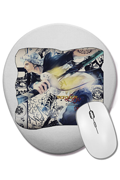 BASKI DÜNYASI Mouse Pad oval Trafalgar Law One Piece cu suport pentru încheie...