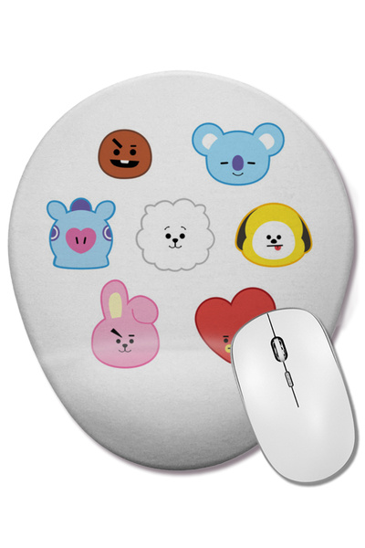 BASKI DÜNYASI Οβάλ ποντίκι με υποστήριξη καρπού Bts BT21